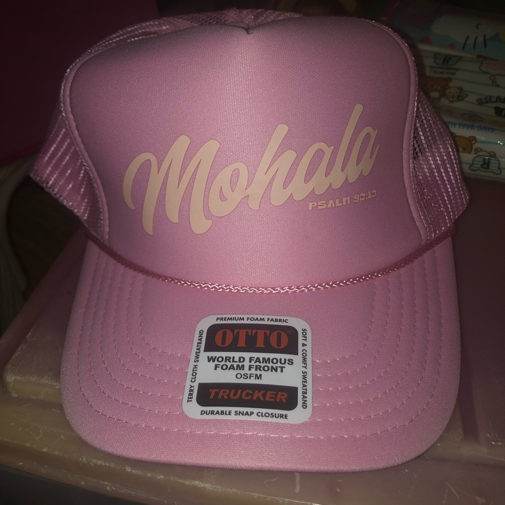 Otto Mahalo Pink SnapBack Trucker Hat New
